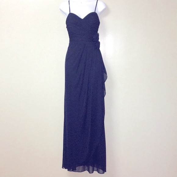 Camille Navy Chiffon Formal Gown - Picture 2 of 7
